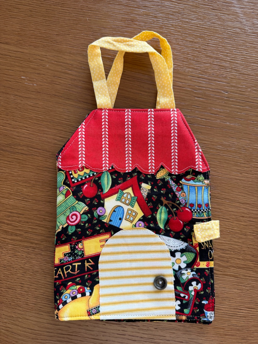 Red and Multi-Color Women’s Tote Bag with Playful Print